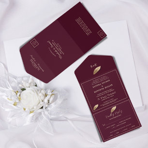 Classic & Elegant I Bulgarische Rose Shade I Weddi All In One Einladung