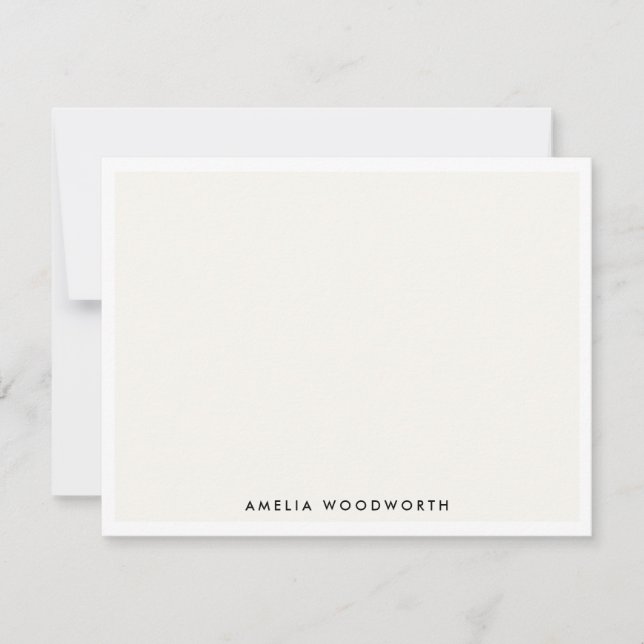 Classic Elegant Ivory White Minimalistisch Chic Tr Mitteilungskarte (Vorderseite)