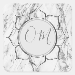 Classic Elegant Marble OM Quadratischer Aufkleber