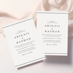 Classic Elegant Minimal Hochzeit Einladung