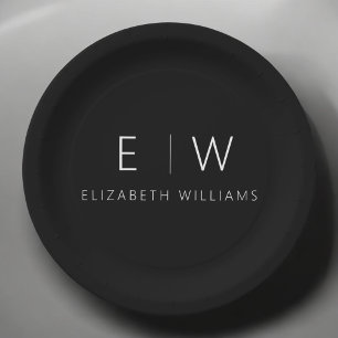 Classic Elegant Modernes, Minimalistisches Schwarz Pappteller