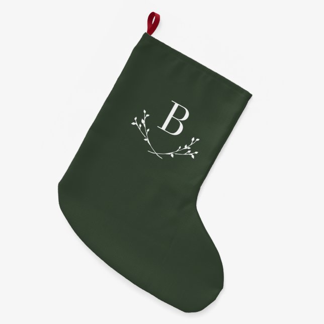 Classic Elegant Monogram Große Weihnachtsfeier Str Großer Weihnachtsstrumpf (Vorderansicht (hängend))