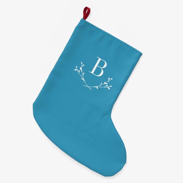 Classic Elegant Monogram Große Weihnachtsfeier Str Großer Weihnachtsstrumpf (Vorderansicht (hängend))