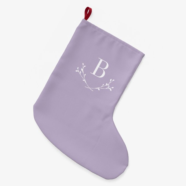 Classic Elegant Monogram Große Weihnachtsfeier Str Großer Weihnachtsstrumpf (Vorderansicht (hängend))
