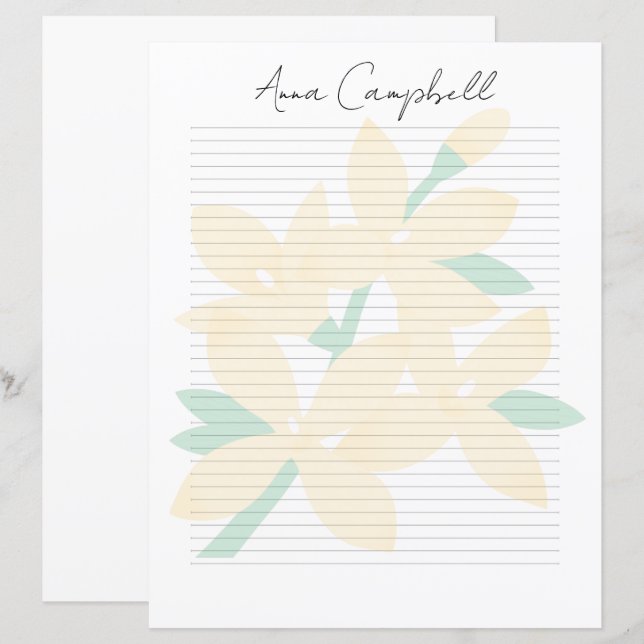 Classic Elegant Monogram Script Stationery (Vorne/Hinten)