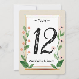 Classic & Elegant Numéro de table sophistiqué