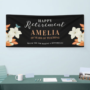 Classic Elegant Orange Black ReReifen Lily Floral Banner
