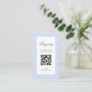 Classic Elegant Polka Dot Boy Baby Shower Registry Begleitkarte