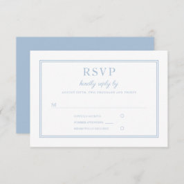 Classic Elegant Powder Blue Script Wedding RSVP Karte