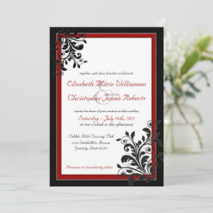 Classic Elegant Red Wedding Einladung