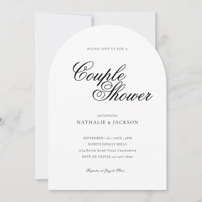 Classic Elegant Script Couple Shower Invitation Einladung (Vorderseite)