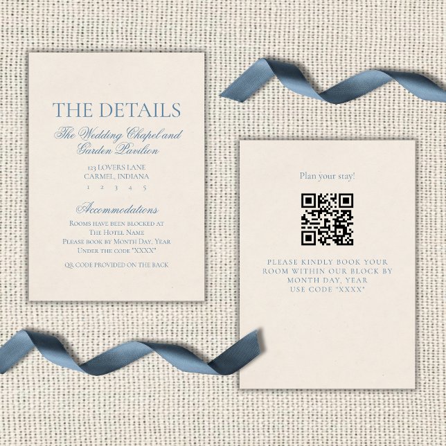 Classic Elegant Script Dusty Blue Begleitkarte (Classic Elegant Script Dusty Blue Enclosure Card)