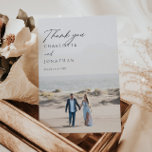 Classic Elegant Script Ivory Photo Wedding Dankeskarte<br><div class="desc">Classic Elegant Script Ivory Photo Wedding Thank You Card</div>