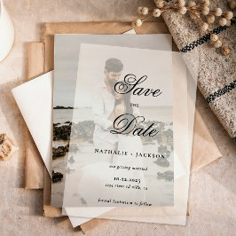 Classic Elegant Script Photo Wedding Save the Date