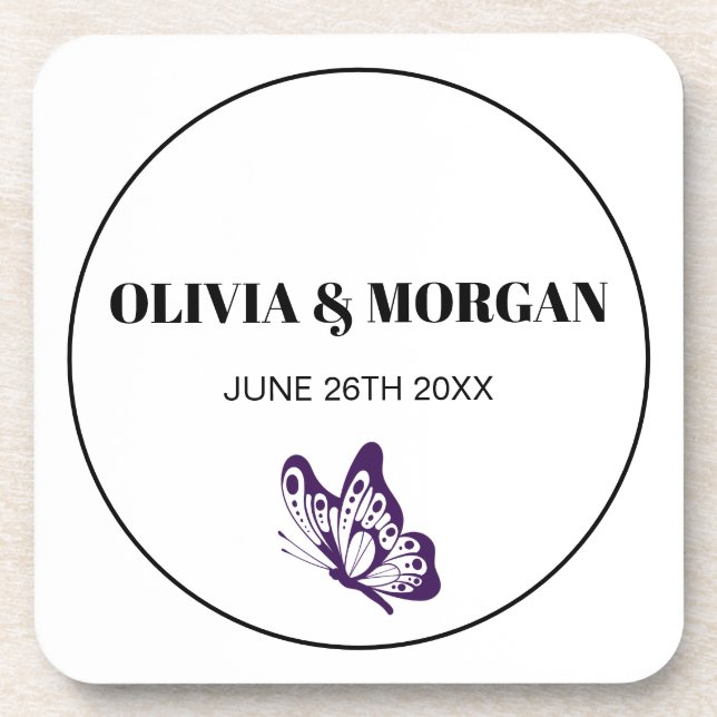 Classic Elegant Script Wedding Rehearsal Paper Getränkeuntersetzer (Vorderseite)