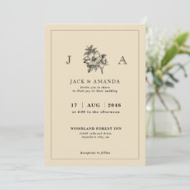 Classic Elegant Simple Floral Wedding Einladung