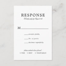 Classic Elegant Simple Wedding Rsvp Meal Entree