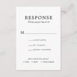 Classic Elegant Simple Wedding Rsvp Meal Entree Begleitkarte