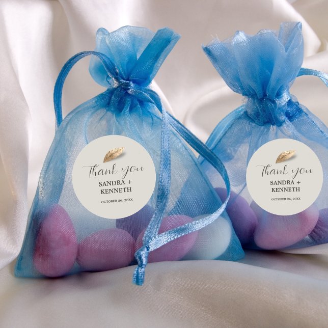 Classic & Elegant Vielen Dank Runder Aufkleber (Von Creator hochgeladen)