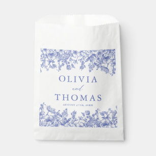 Classic Elegant Viktorianisch Blue Floral Wedding Geschenktütchen
