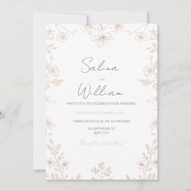 Classic Elegant Wedding Invitation | Timeless  (Devant)
