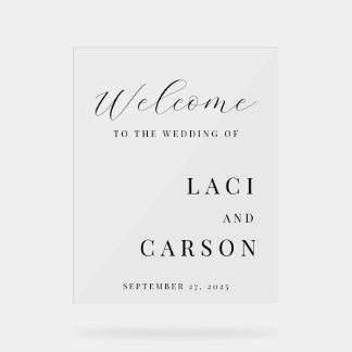 Classic Elegant Welcome Wedding Sign – Timeless  Acrylschild