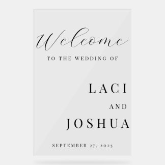 Classic Elegant Welcome Wedding Sign – Timeless  Acrylschild