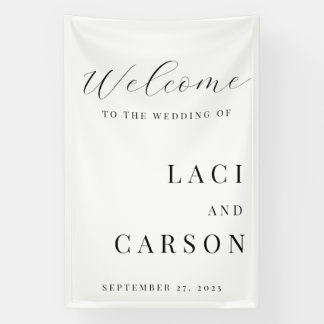 Classic Elegant Welcome Wedding Sign – Timeless  Banner