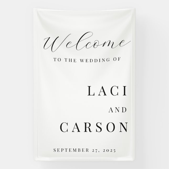 Classic Elegant Welcome Wedding Sign – Timeless  Banner (Vertikal)