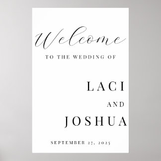 Classic Elegant Welcome Wedding Sign – Timeless  Poster