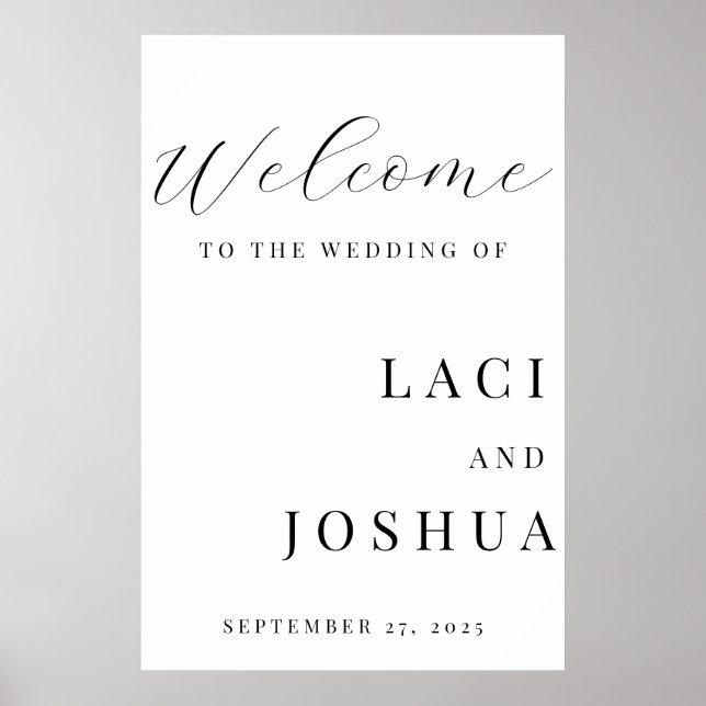 Classic Elegant Welcome Wedding Sign – Timeless  Poster (Vorne)
