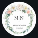 Classic Elegant Wreath Wedding Monogram Stickers<br><div class="desc">Classic Elegant Wreath Wedding Monogram Stickers</div>