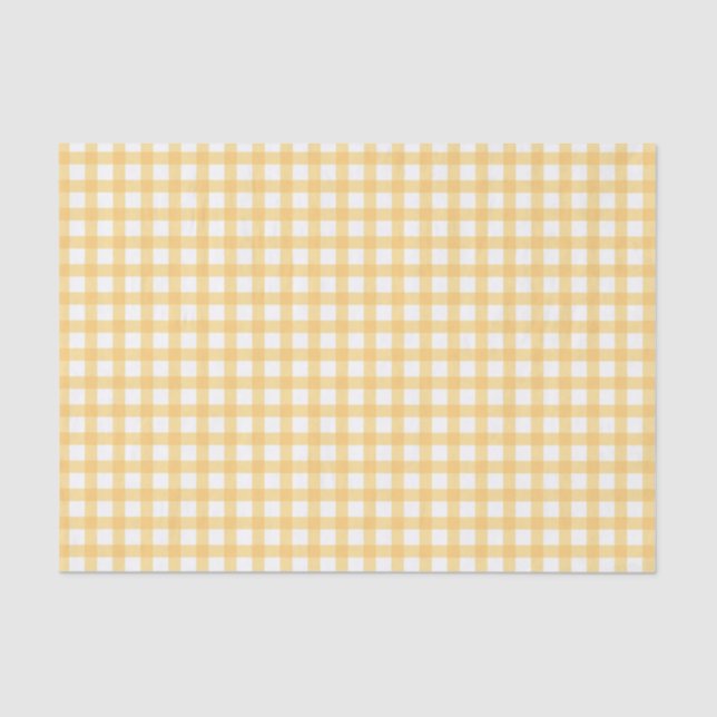 Classic Elegant Yellow Gingham Pattern Seidenpapier (Vorderseite)