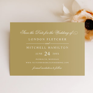 Classic Elegante Antique Gold Wedding Save The Date