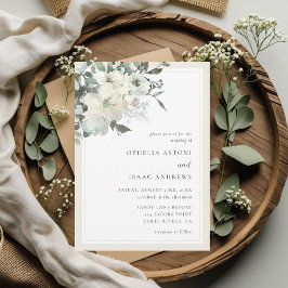 Classic Elegante Cream Ivory Floral Wedding Einladung