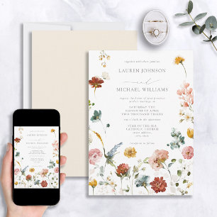 Classic Elegante Garden Blume Wasserfarbenprächtig Einladung
