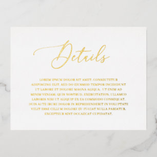 Classic Elegante Gold Foil Wedding Card Folie Einladungspostkarte