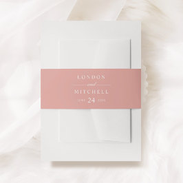 Classic Elegante Rose Gold Custom Wedding Monogram Einladungsbanderole