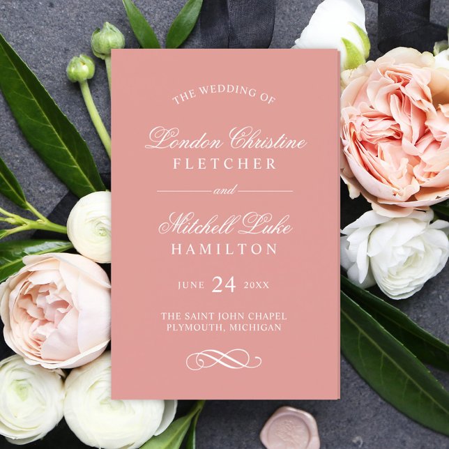 Classic Elegante Rose Gold Wedding Programmes (Von Creator hochgeladen)