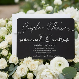 Classic Elegante Script Couples Einladung