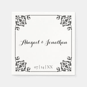 Classic Elegante Vintag Barock Gerahmte Hochzeit Serviette