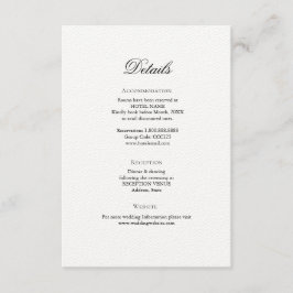 Classic Elegante Wedding Details - Karte