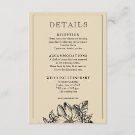 Classic Elegante Wedding Invitation Details Cards Begleitkarte