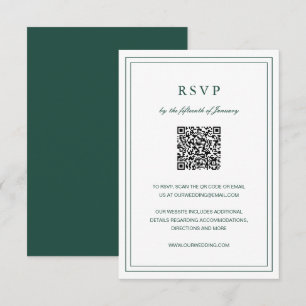 Classic Emerald Green Elegant Wedding RSVP Karte