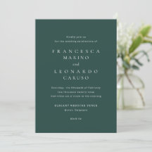 Classic Emerald Green Simple Wedding