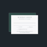 Classic Emerald Green Simple Wedding RSVP Karte<br><div class="desc">Classic wedding rsvp card featuring a simple text only layout. A timeless,  traditional design ideal for formal and elegant celebrations.</div>