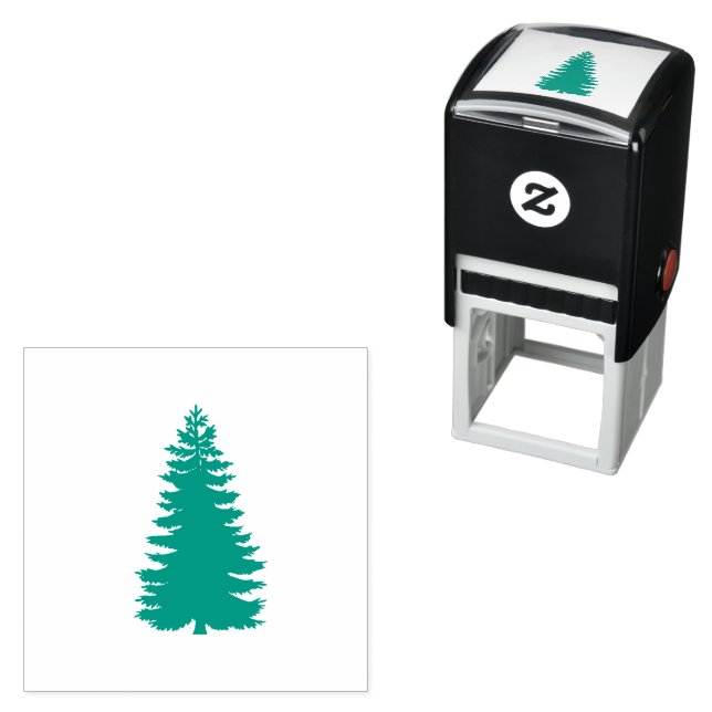 Classic Evergreeen Pine Tree Pflanze Holzkunst Bri Permastempel (Beispiel)