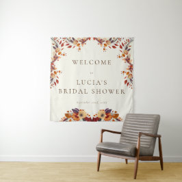 Classic Fall Dry Wildblume Brautparty Willkommen Wandteppich