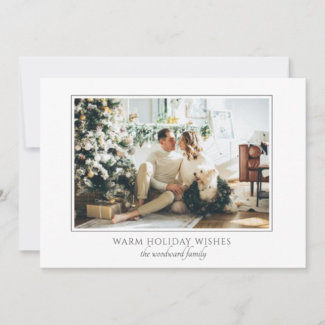 Classic Family Foto Weihnachtsgrüße Feiertagskarte (Vorderseite)
