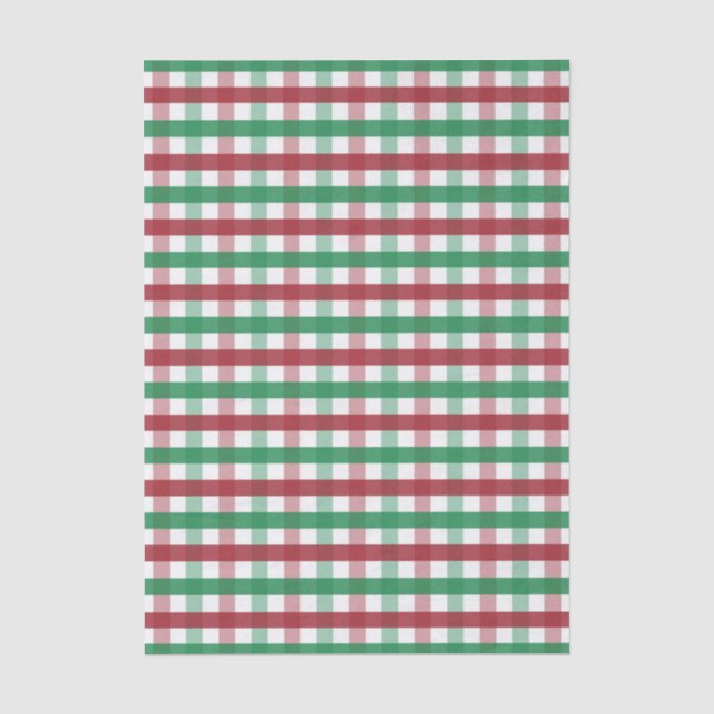 Classic Farmhouse Red & Green Gingham Plaid Seidenpapier (Vorderseite)